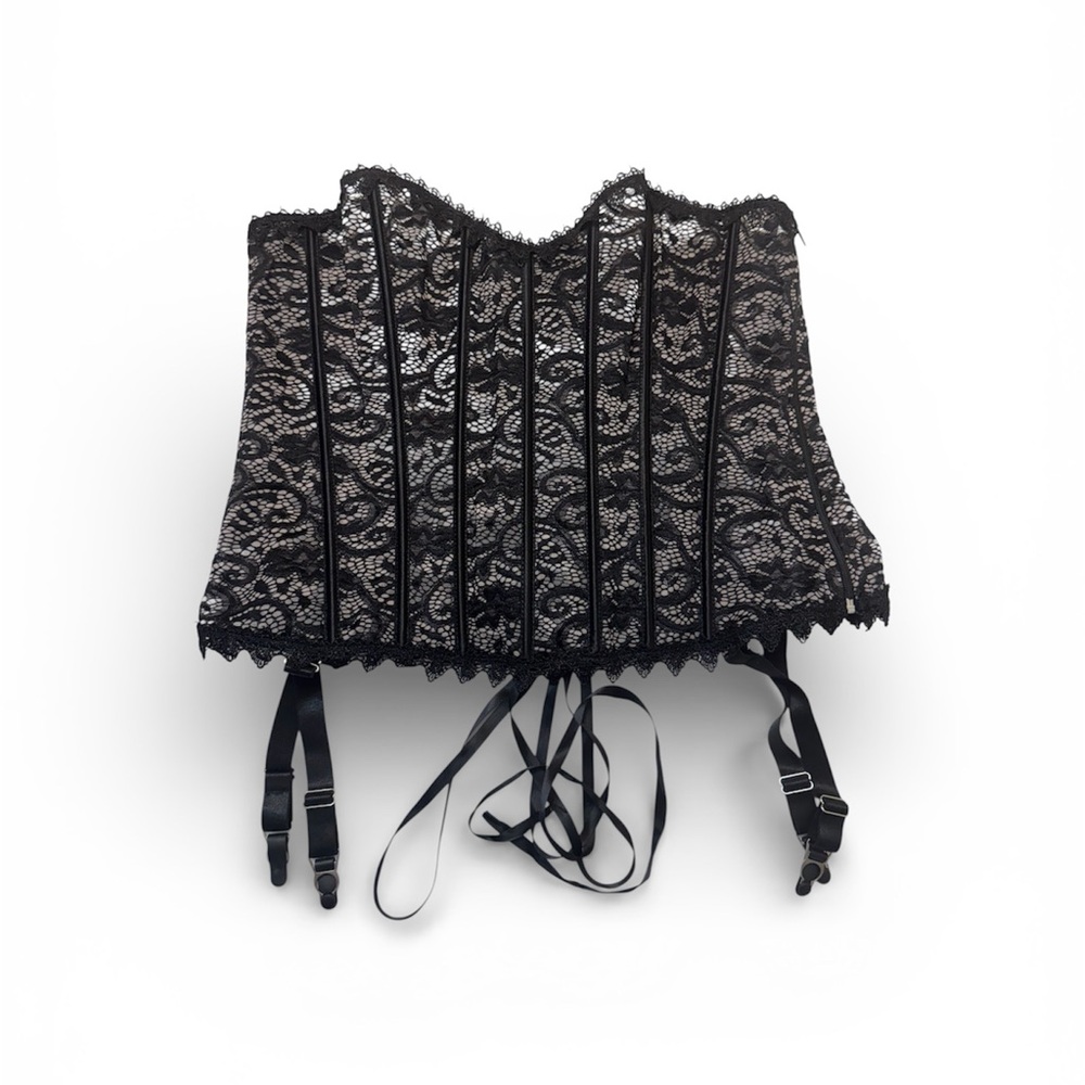 Hips & Curves Women's Lace Corset Bra‎ Top Zipper Lace-up  Size 4X